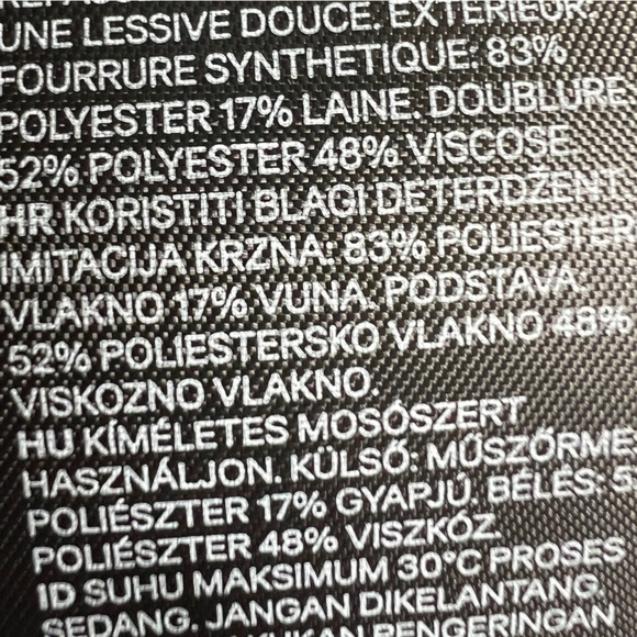 H&M Wool Blend Faux Shearling Double Breasted Coat Jacket Black Plaid XS NWT - Picture 9 of 9